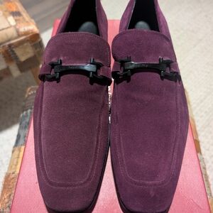 Salvatore Ferragamo Plum Suede Loafers